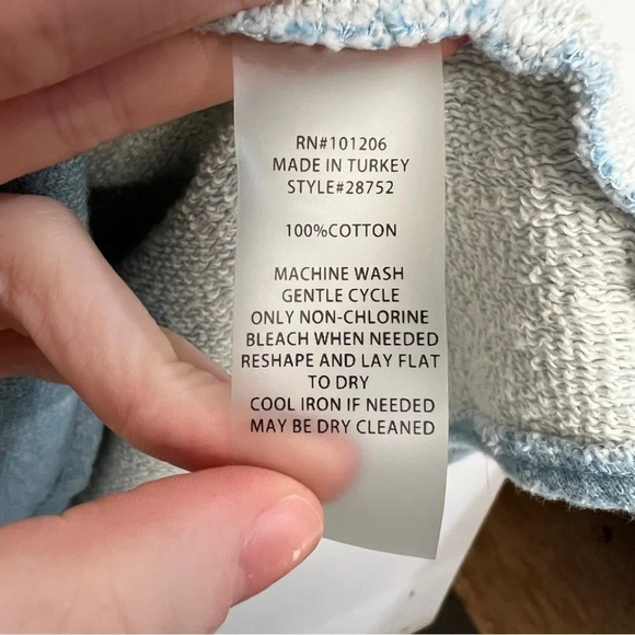 Soft Surroindings Sweater Blue S Cotton Edgy Pullover French Terry - Picture 6 of 7